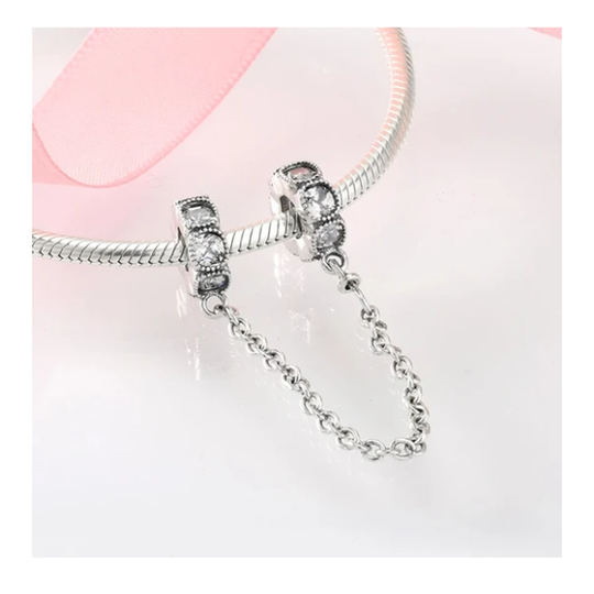 Cubic Zirconia Decorated Safety Chain
