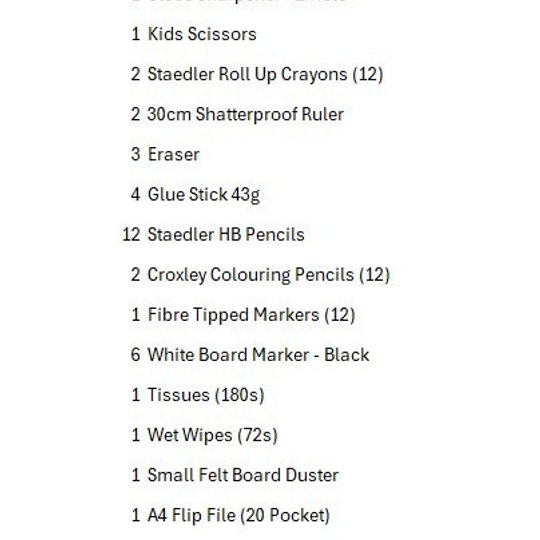 Gr 1-3 Stationery Pack