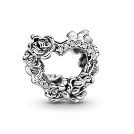 Rose and Heart Charm