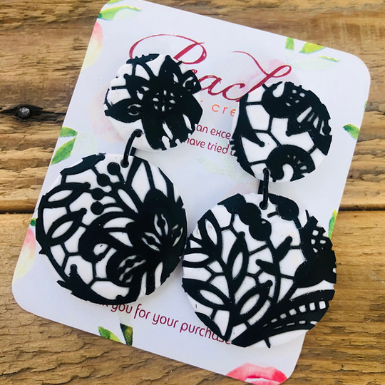 Lace Black & White Polymer Clay