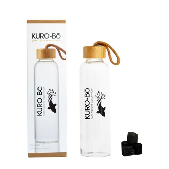Kuro-bo Go-Eco Glass Water Bottle 550ml