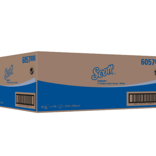 Scott Kimdri V- Folded 1 Ply Hand Towels (20pkts x 170) - Kimberly Clark