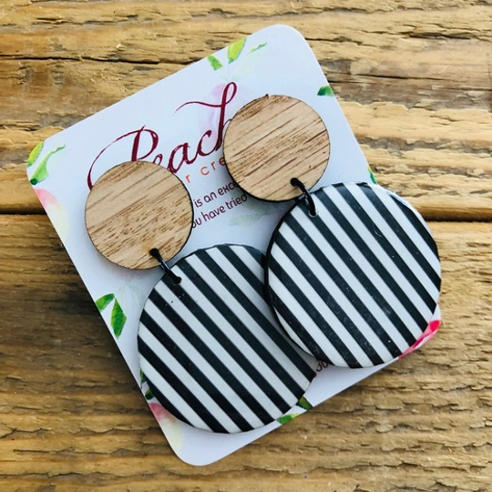 Striped Black Wood & Resin