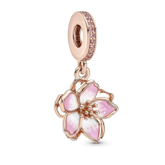 Rose Gold Plated Cherry Blossom Charm