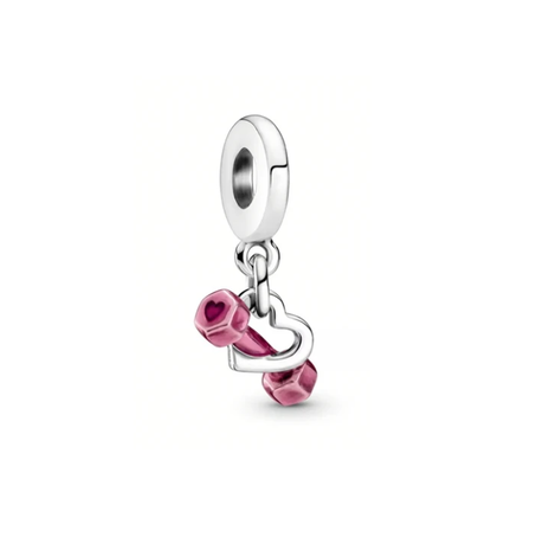 Pink Dumbbell Charm