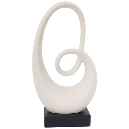 White Sculpture with Black base