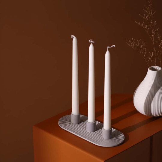 3 Hole Flat Taper Candle Holder