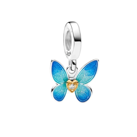 Blue and Green Enamel Butterfly Charm