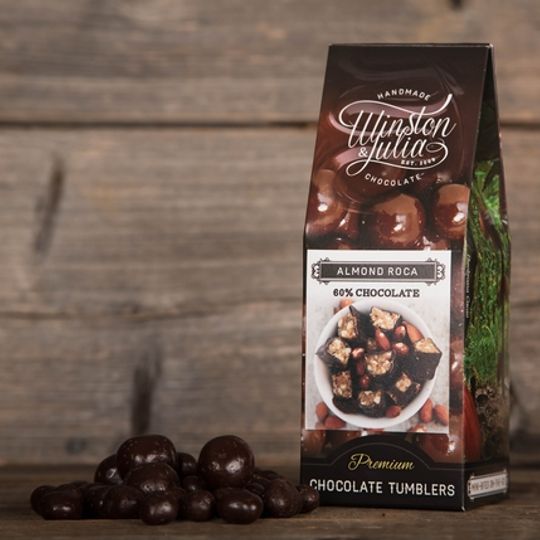 Almond Roca tumbled in 56% Chocolate in 150g Box