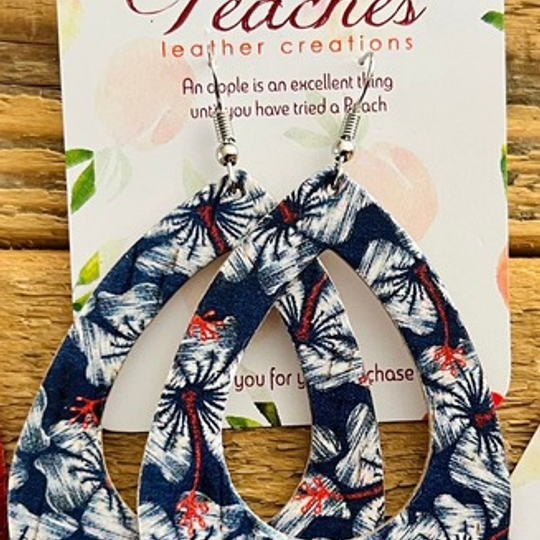 Navy & Red Hibiscus Cork