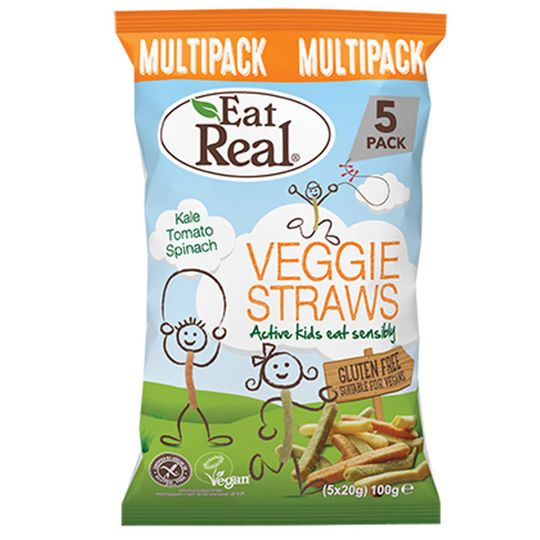 Eat Real Kids Veggie Straws Multipack pack 100g
