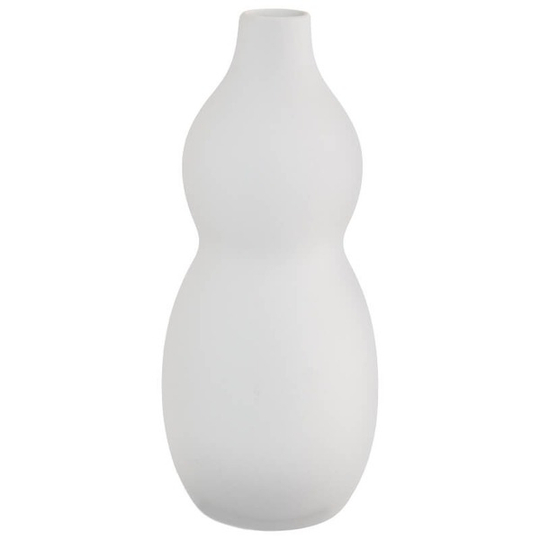 Matte White Tall Ceramic Bottle Vase