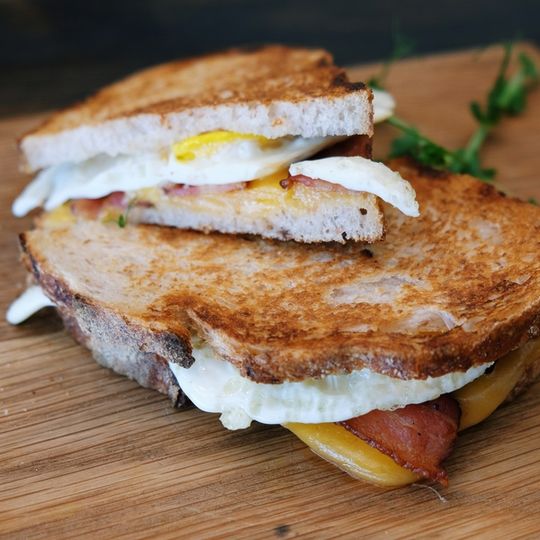 Toasted Sourdough Bacon, Egg and Cheese