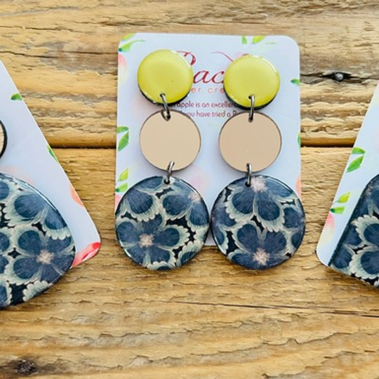 Sketched Night Flowers Wood & Resin Design