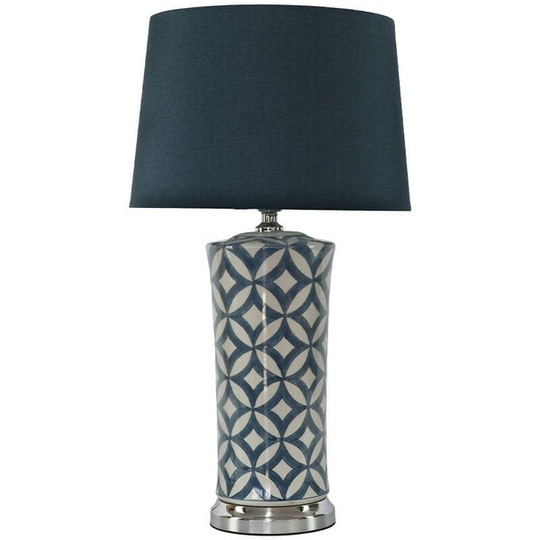 Geo Design Ceramic Base Table Lamp with Shade