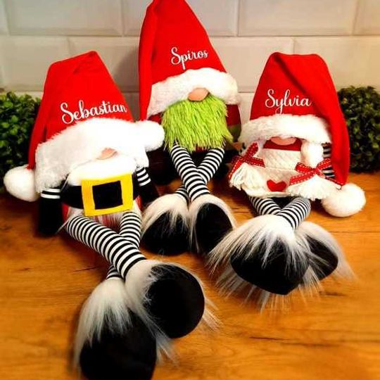 Personalised Grinch Family Christmas Gnome Set
