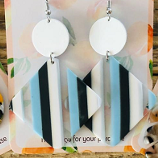 Blue, Grey & White Acrylic
