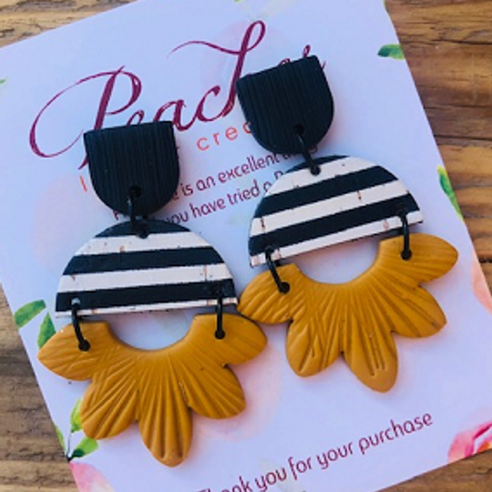 Mustard Striped Leather