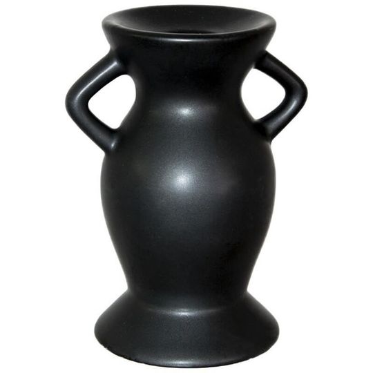 Black Ceramic Double Handle Candleholder