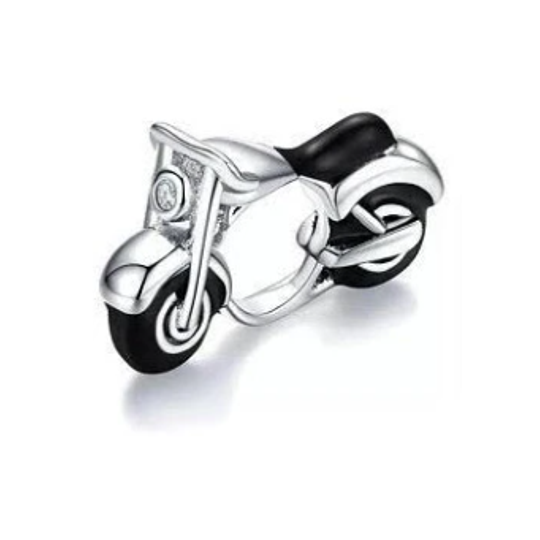 Black Enamel Motorbike Charm