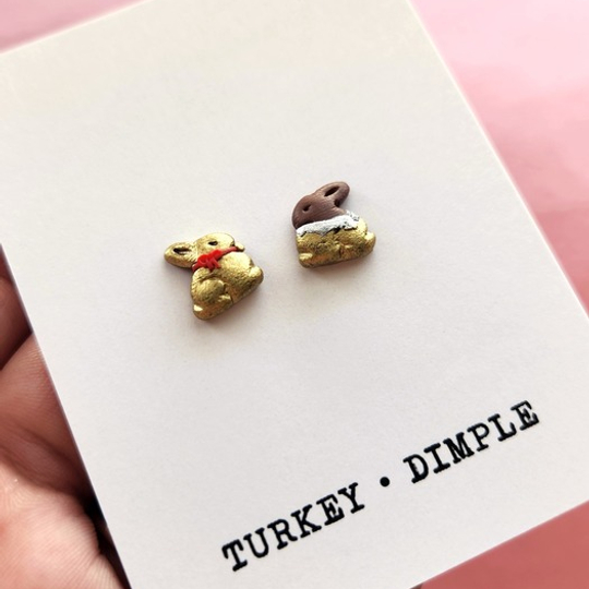 Chocolate Bunny Studs