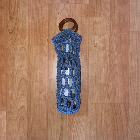 Handcrafted Wine Carry Bag - Denim Blue