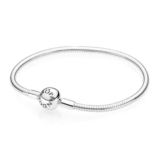 Silver Ball Clasp Snake Bracelet