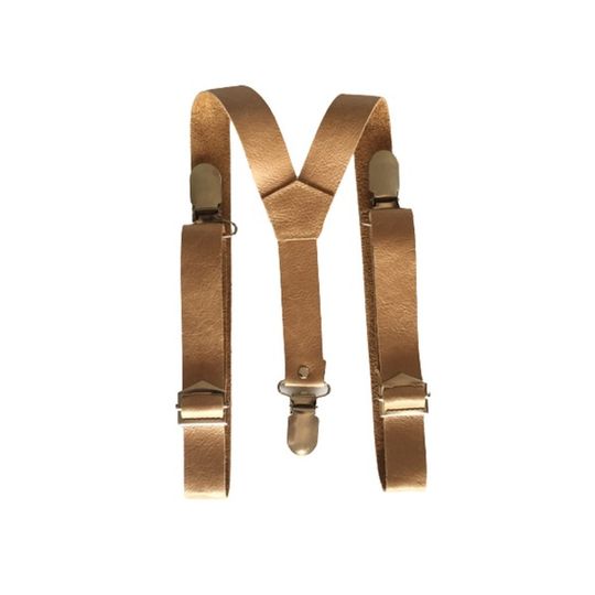 Baby leather suspenders - Tan