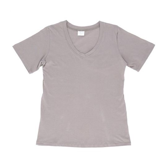 Ladies Short Sleeve - V-Neck Grey
