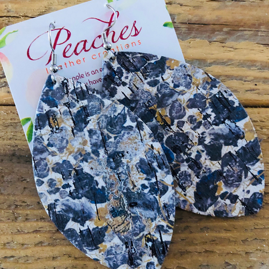 Navy & Gold Peony Cork