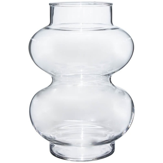 Double Bubble Clear Glass Vase