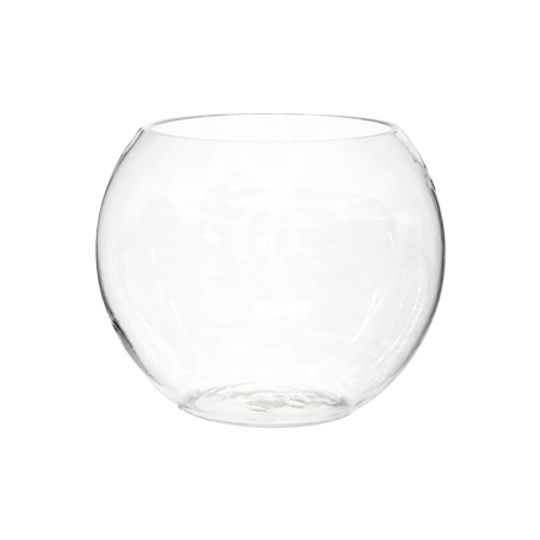 CLEAR GLASS BALL VASE - LARGE
