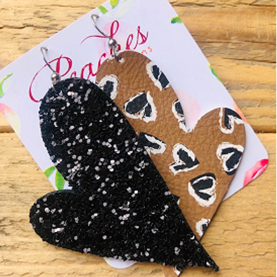 Valentines Black Glitter