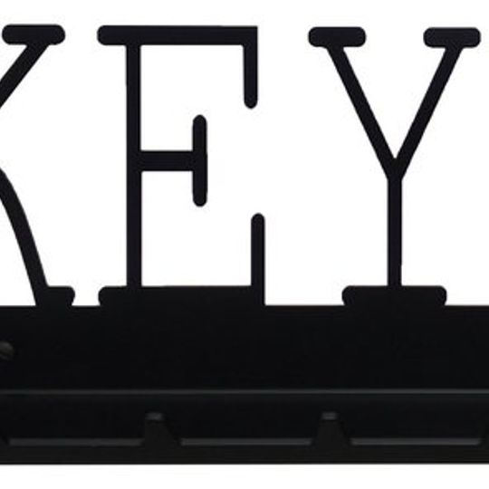 Keys Rack with Sunglasses Tray - 6 Hooks - Black