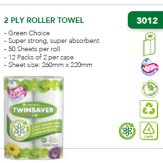 Twinsaver 2 Ply Roller Towel