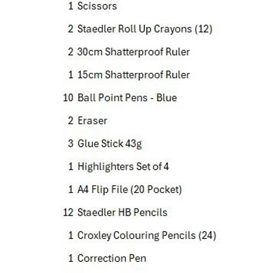 Gr 4-7 Stationery Pack
