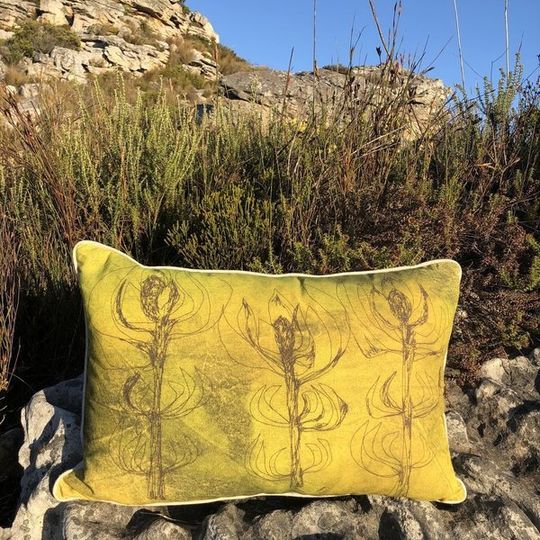 Mustard Leucadendron Cushion Cover (Printed)