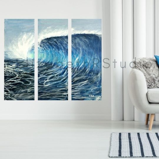 Triptych Ocean Fine Art Print of Painting