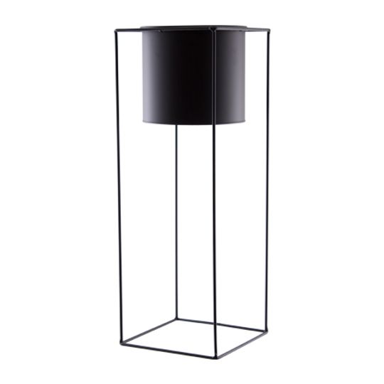 MATTE BLACK METAL PLANTER WITH STAND 60CM