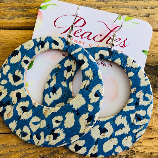 Denim Leopard in Blue Cork