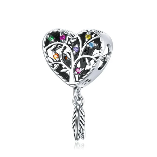 Colourful Zirconia Heart Dreamcatcher Charm