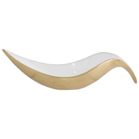 CURVED GOLD/PEARL DECORATIVE BOWL