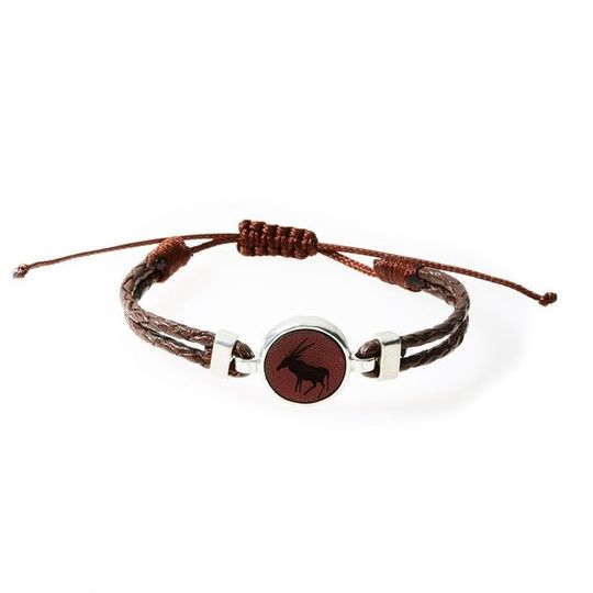 HUNK Braided leather Bracelet Oryx - Dark Brown