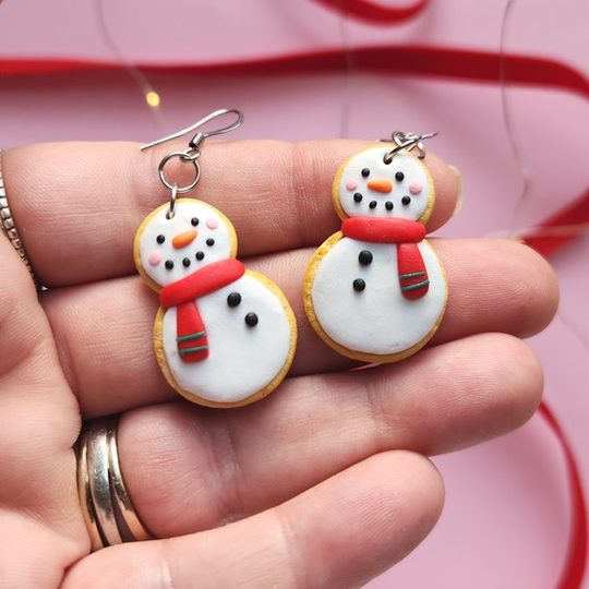 Snowman Cookie Earrings