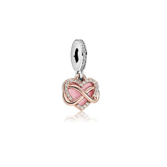 Rose Gold Plated Family Forever Heart Charm