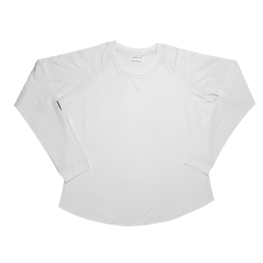 Ladies Long Sleeve - V-Detail White