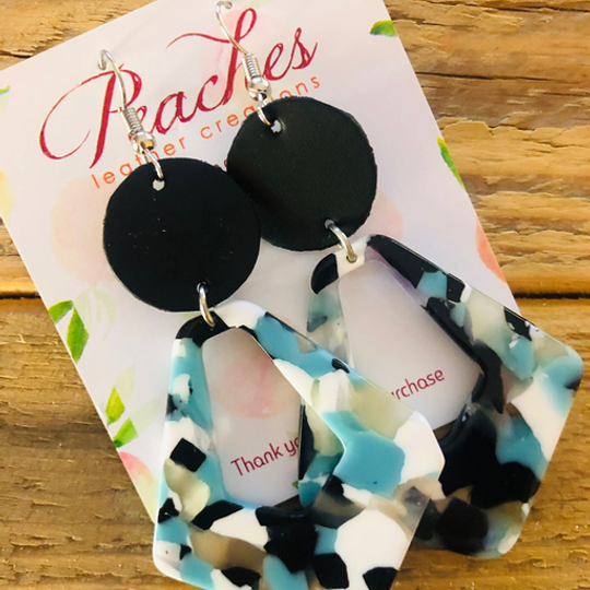 Turquoise Black & White Acrylic