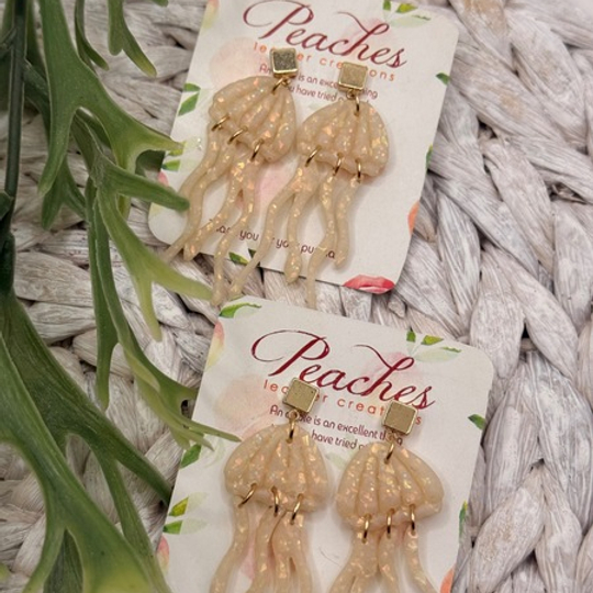 Shimmering Jelly Fish Polymer Clay Dangles