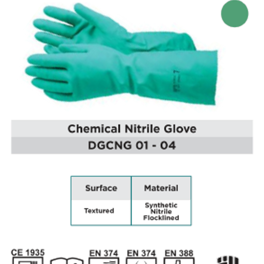 DuraGlove Chemical Nitrile Gloves Green