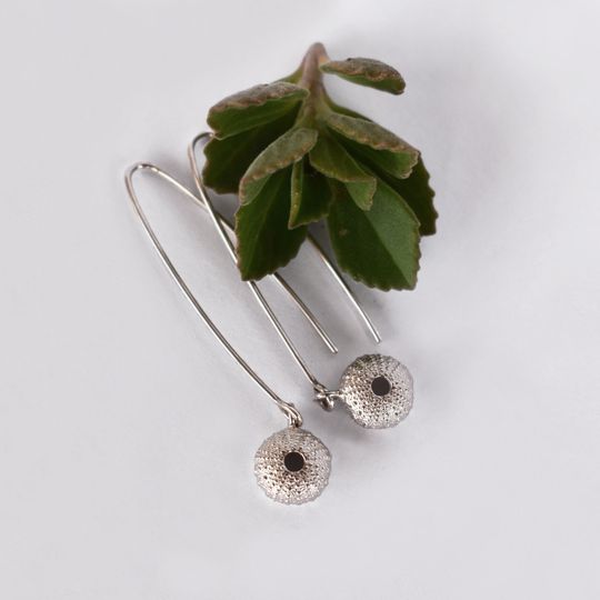 Baby Silver Sea Urchin Earrings